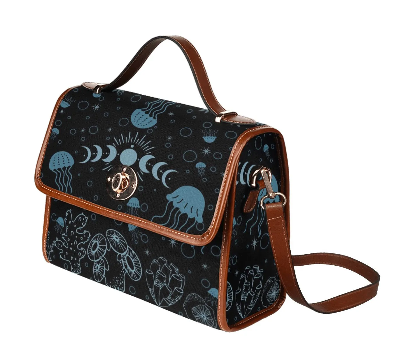 Jellyfish Purse, Cross Body Purse, Vegan Ocean Theme