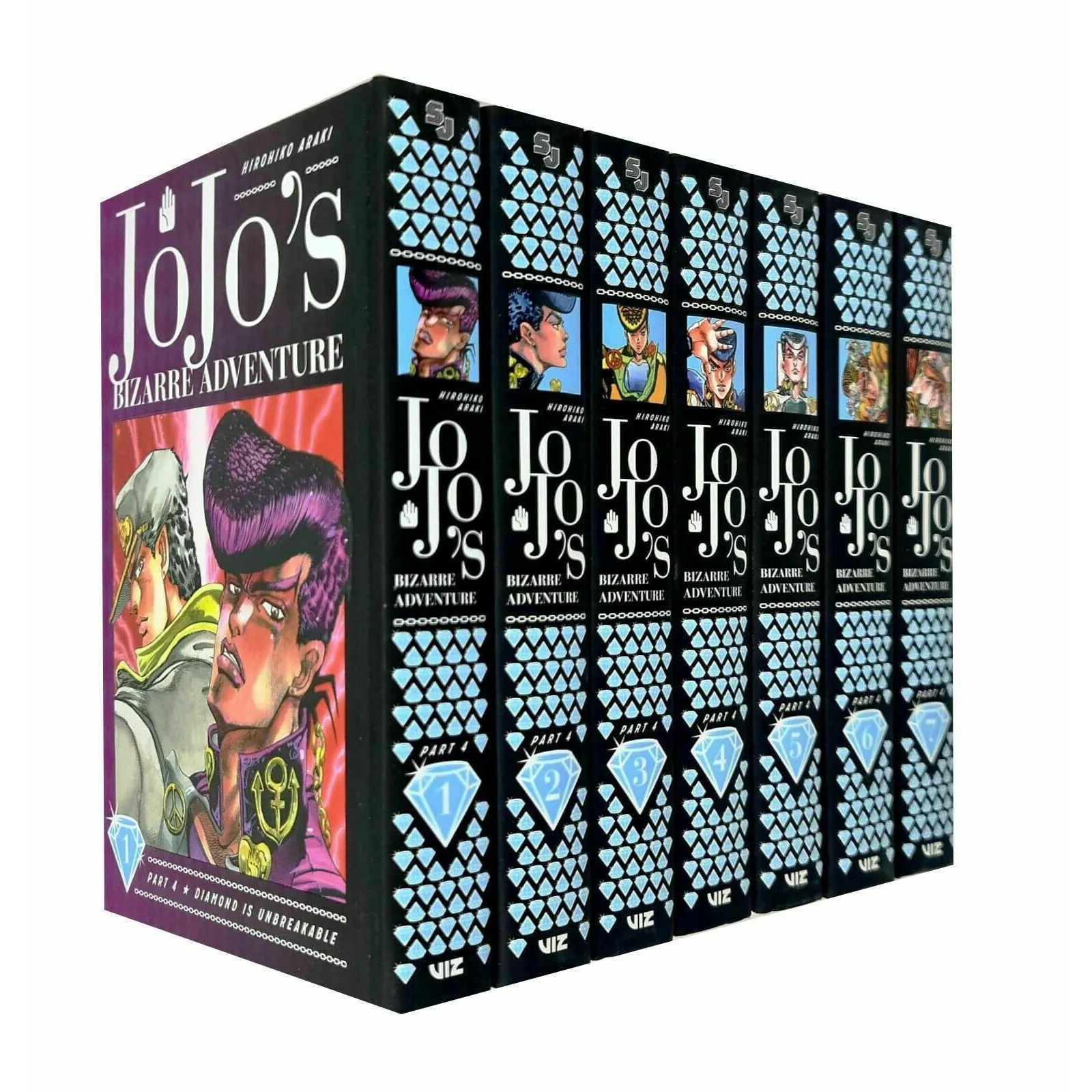 JoJo's Bizarre Adventure Part 4 Diamond Is Unbreakable Series 1-7: 7 Books Set