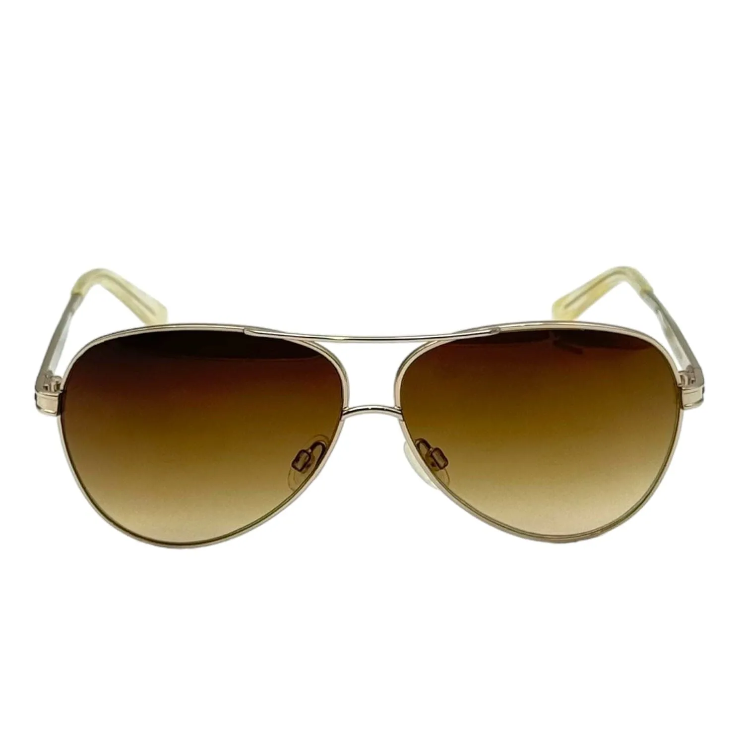 JUDITH LEIBER Vintage Aviator Sunglasses with Purple Swarovski Crystals - Silver