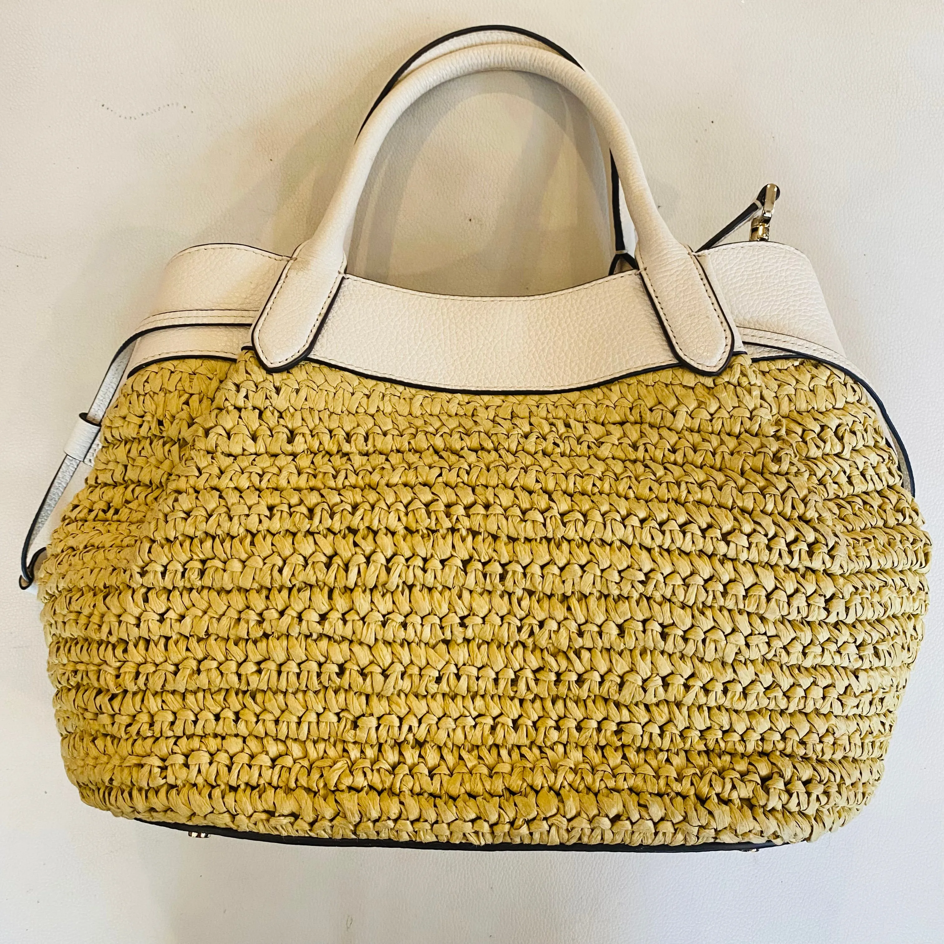 KATE SPADE Dumpling Straw Large Satchel Handbag