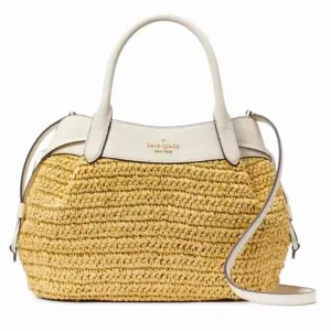 KATE SPADE Dumpling Straw Large Satchel Handbag