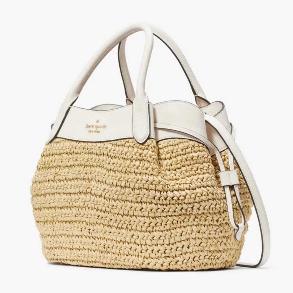 KATE SPADE Dumpling Straw Large Satchel Handbag