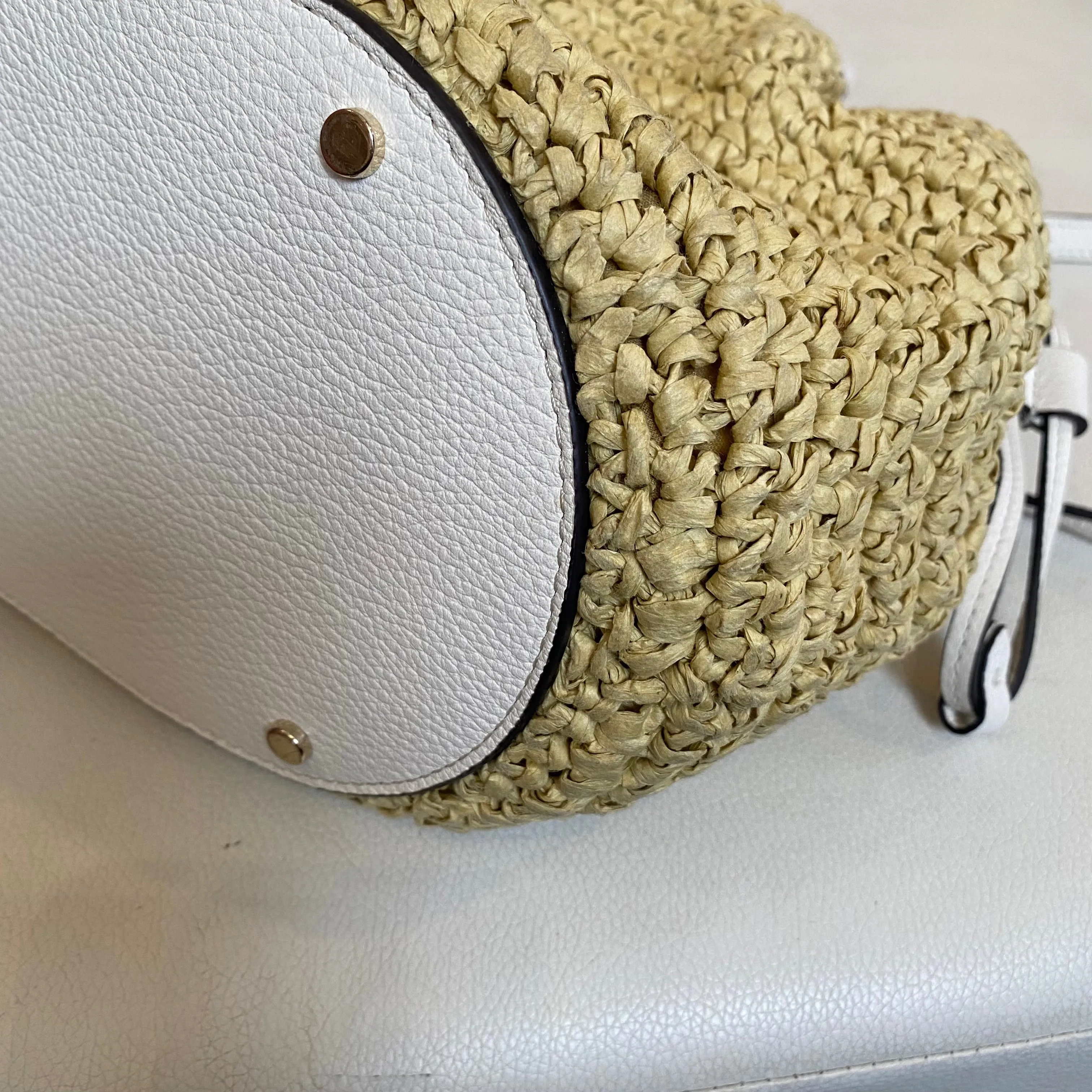KATE SPADE Dumpling Straw Large Satchel Handbag