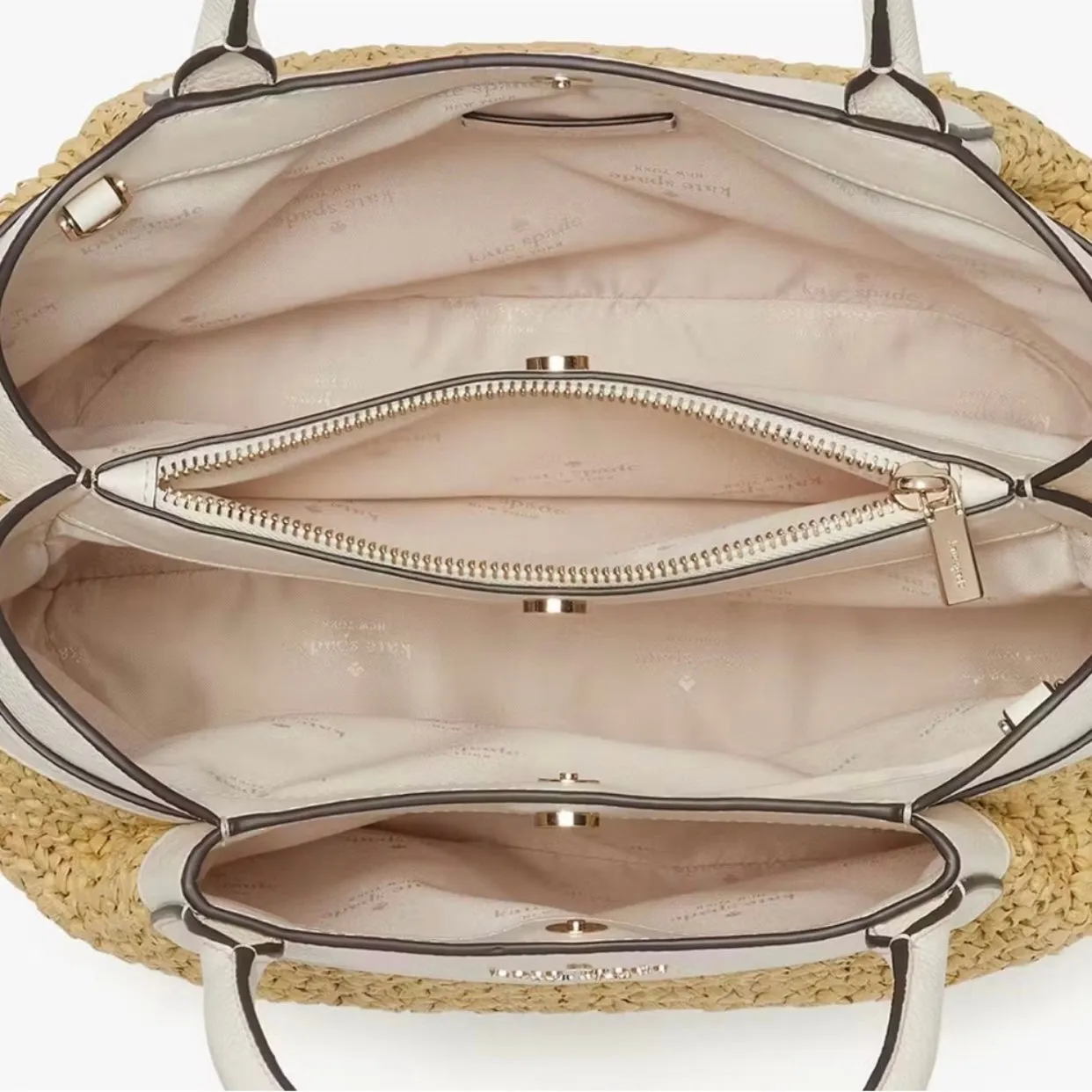 KATE SPADE Dumpling Straw Large Satchel Handbag