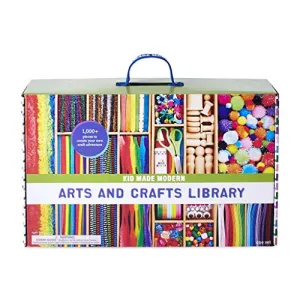 Kid Made Modern - Arts and Crafts Supply Library - 1000  Piece Collection - DIY Kids Crafts - Bulk Craft Set - Create Your Own Art - Includes Art Supplies and Reusable Storage Box - Ages 8 