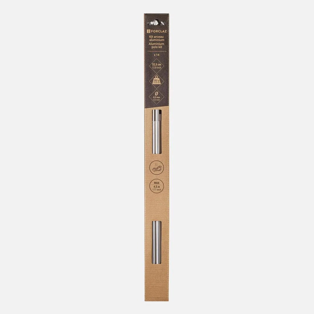 KIT ARCEAU EN ALUMINIUM 4,5 MÈTRES Ø 8,5 MM 14 JONCS DE 32,5 CM
