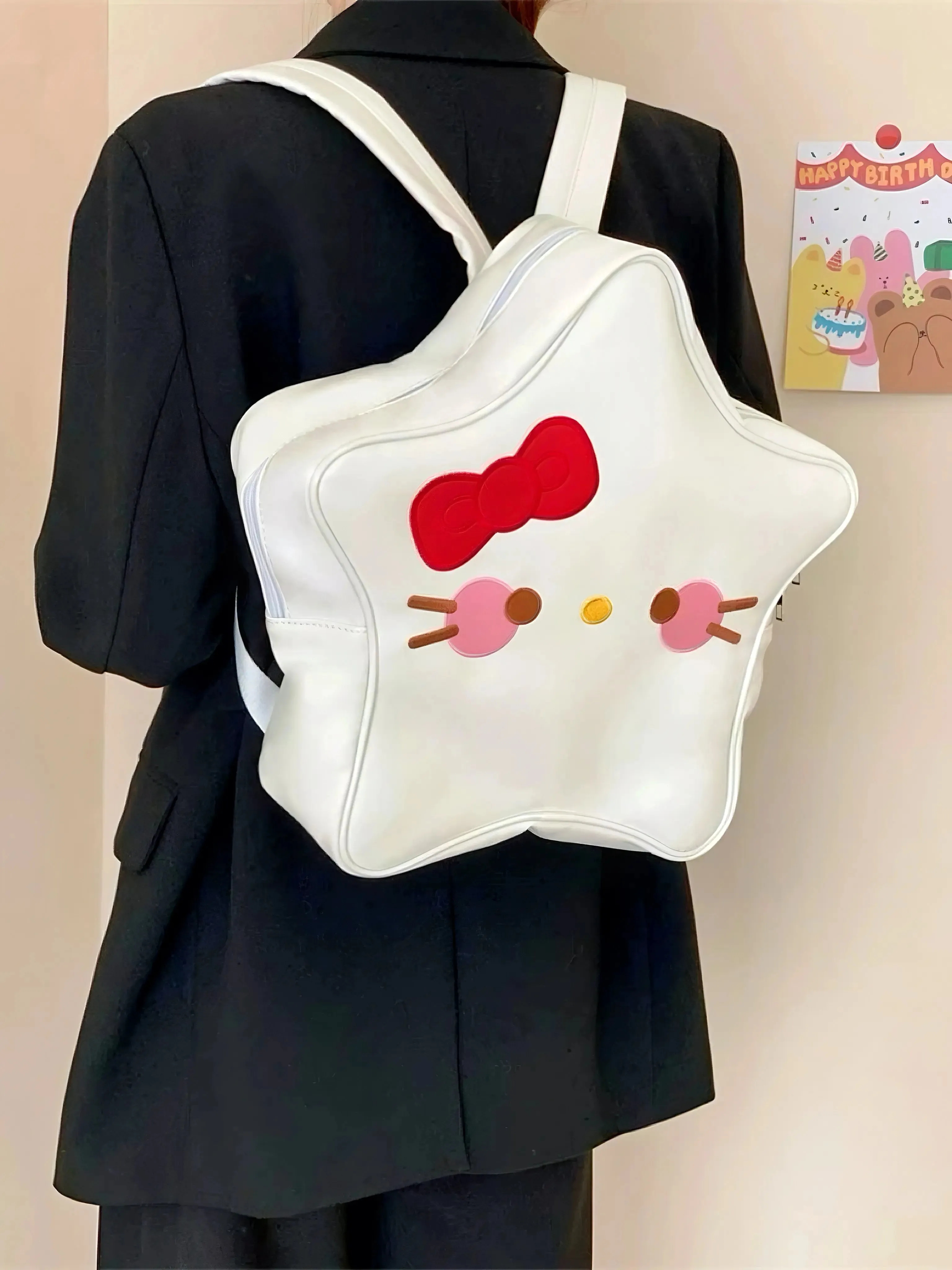 'Kitty Star' Kawaii Star Shape Kitty Face Backpack