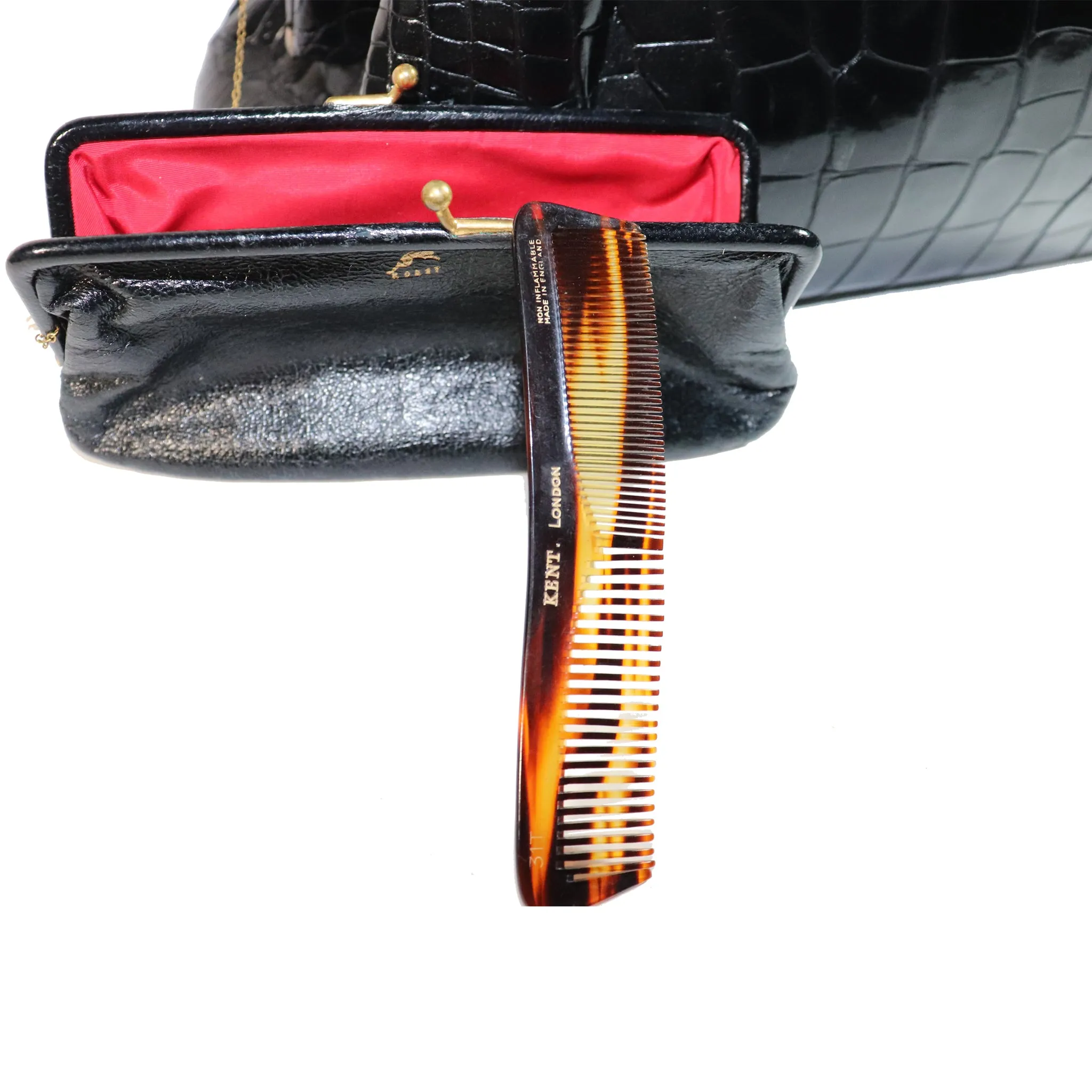 Koret Black Alligator Large Top Handle Bag