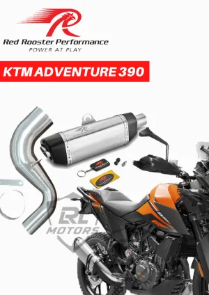 KTM Adventure 390 with Bent pipe Red Rooster Performance Exhaust