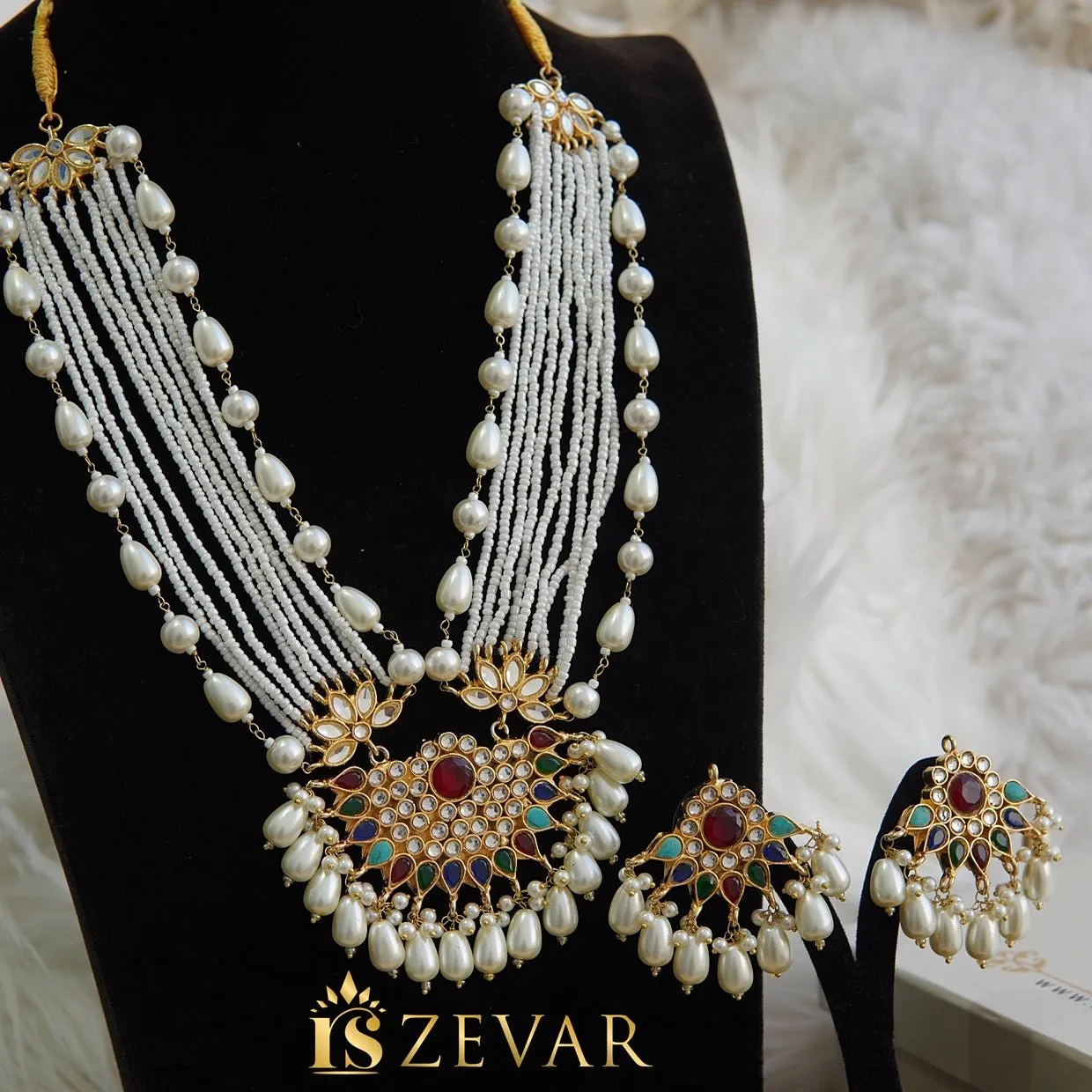 Kundan Zevar Designer Mala Style Set