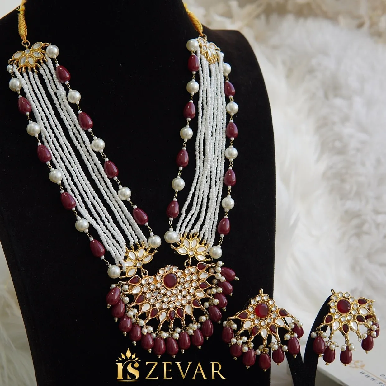 Kundan Zevar Designer Mala Style Set