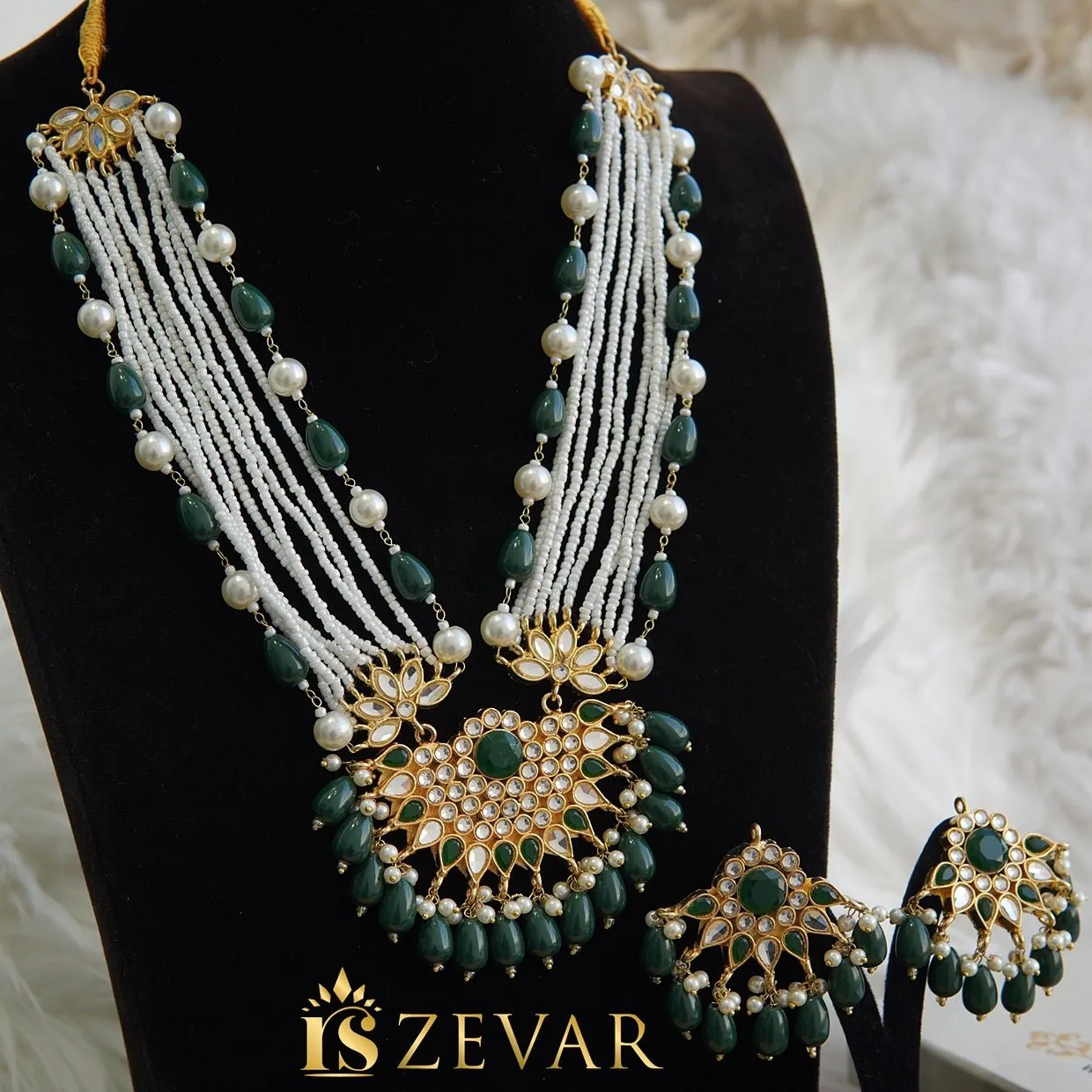 Kundan Zevar Designer Mala Style Set