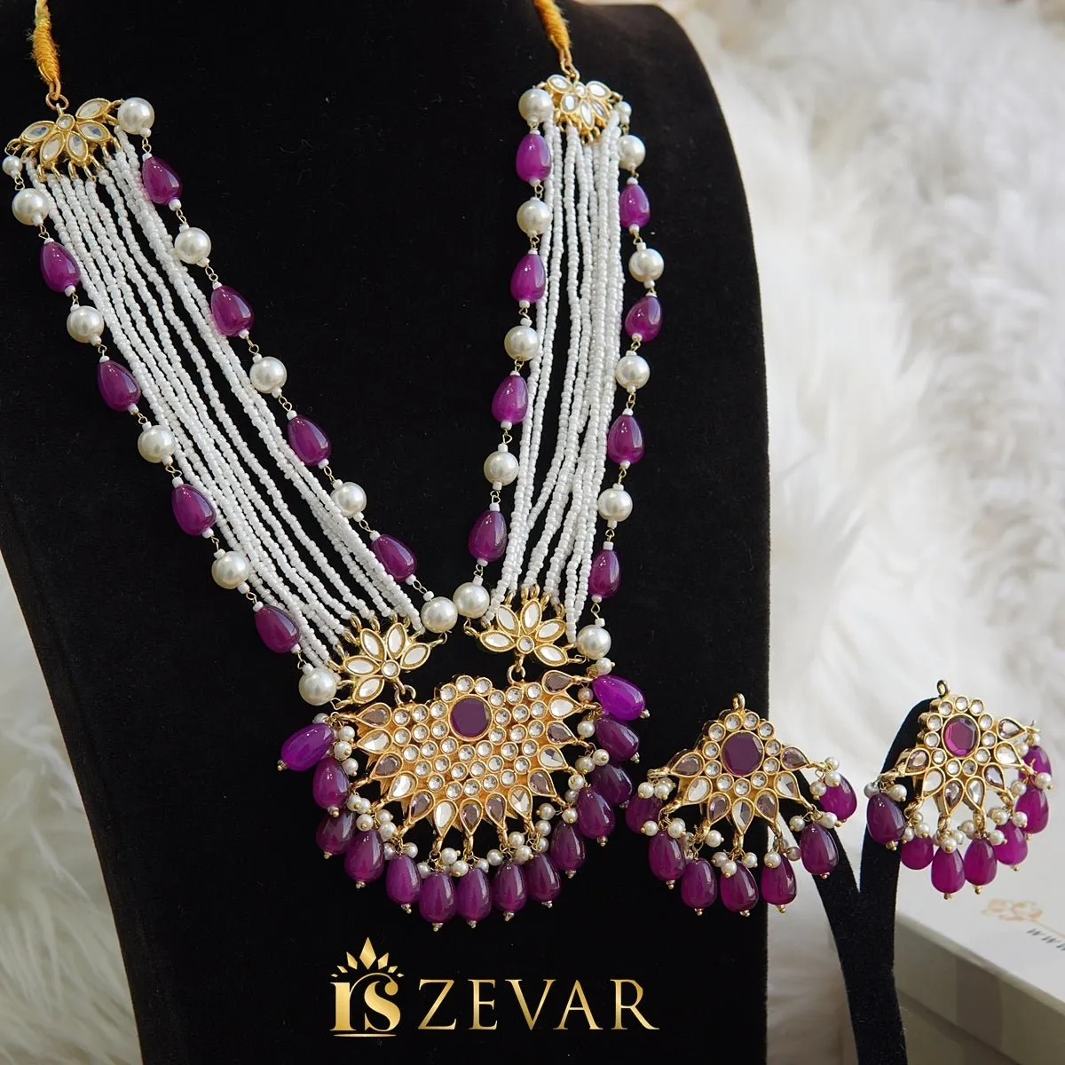 Kundan Zevar Designer Mala Style Set