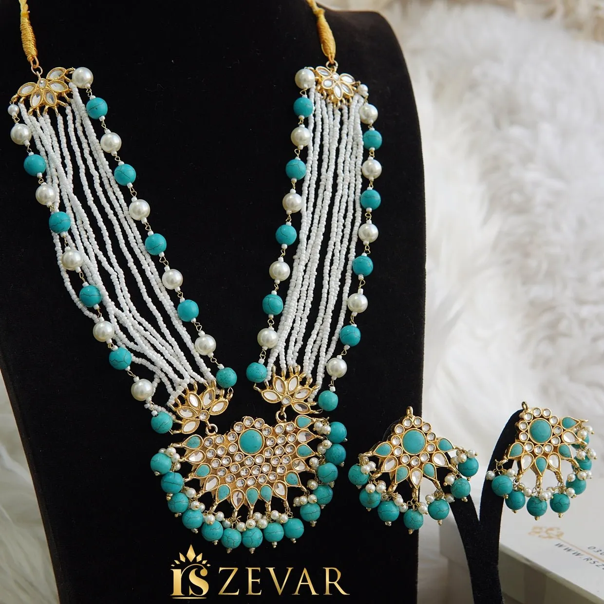 Kundan Zevar Designer Mala Style Set