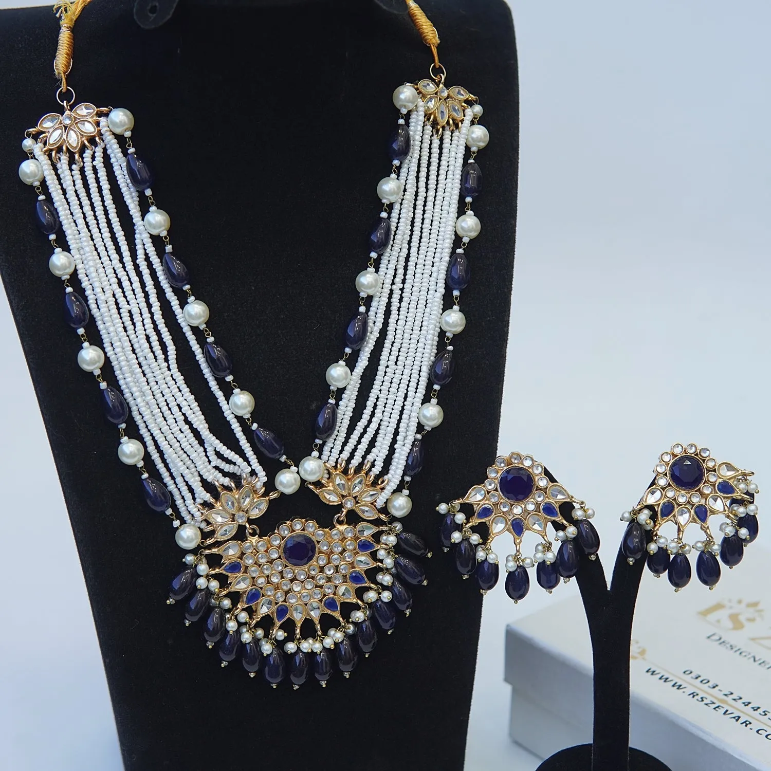 Kundan Zevar Designer Mala Style Set