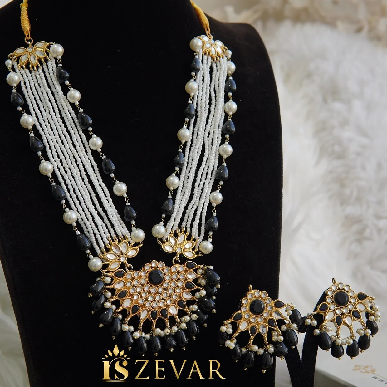 Kundan Zevar Designer Mala Style Set