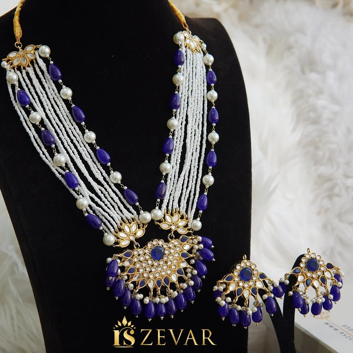 Kundan Zevar Designer Mala Style Set