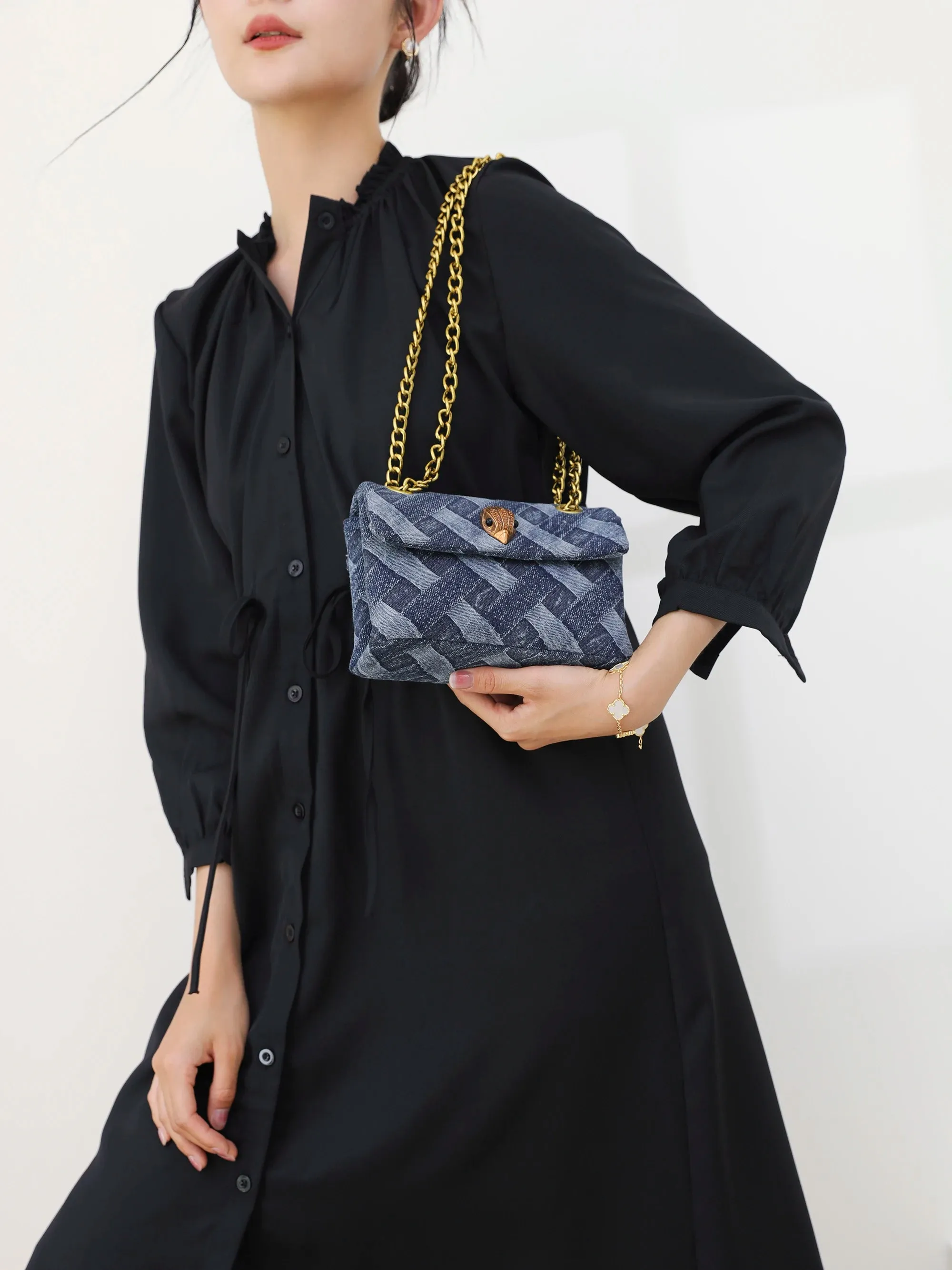 KURT GEIGER LONDON Denim Shoulder Bag
