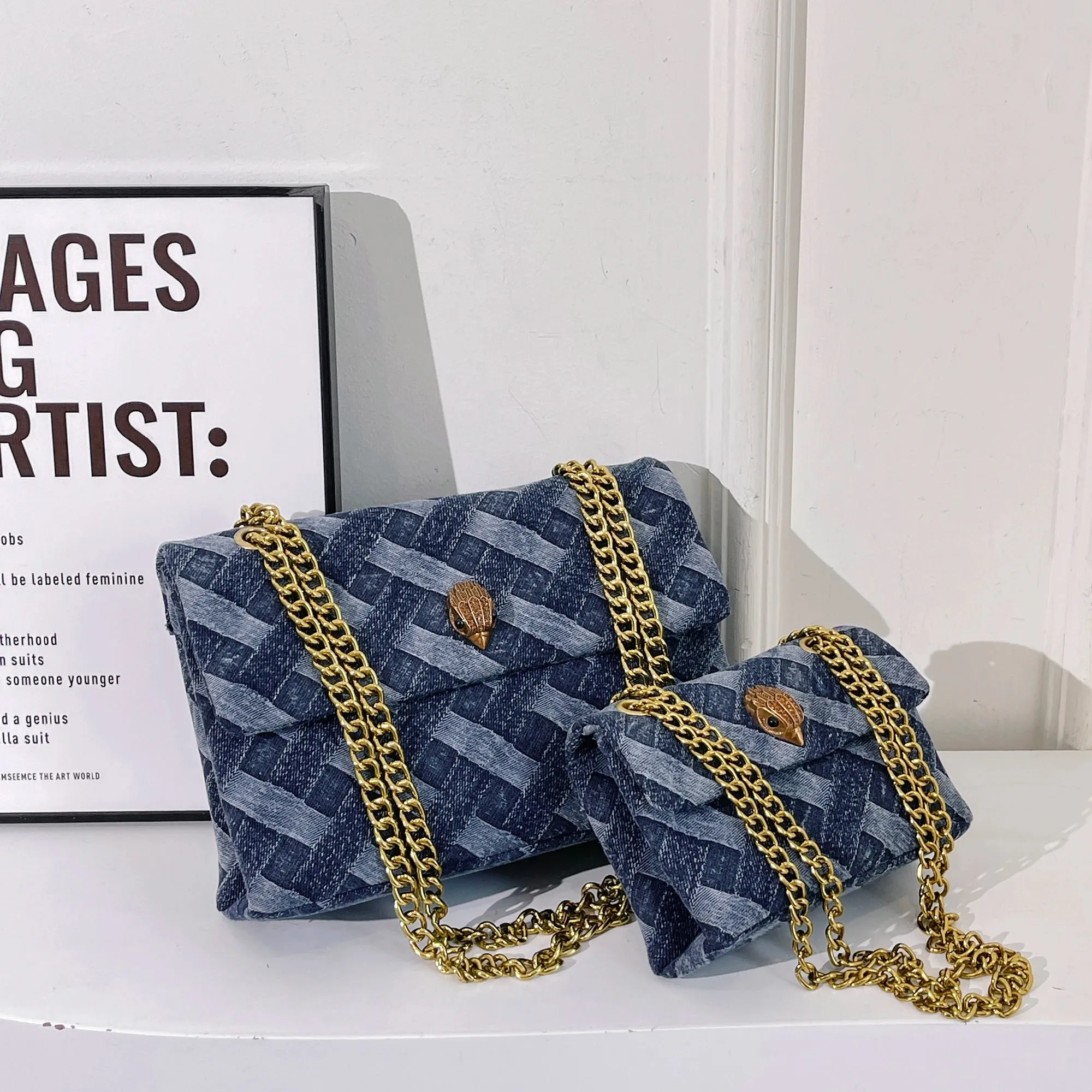 KURT GEIGER LONDON Denim Shoulder Bag