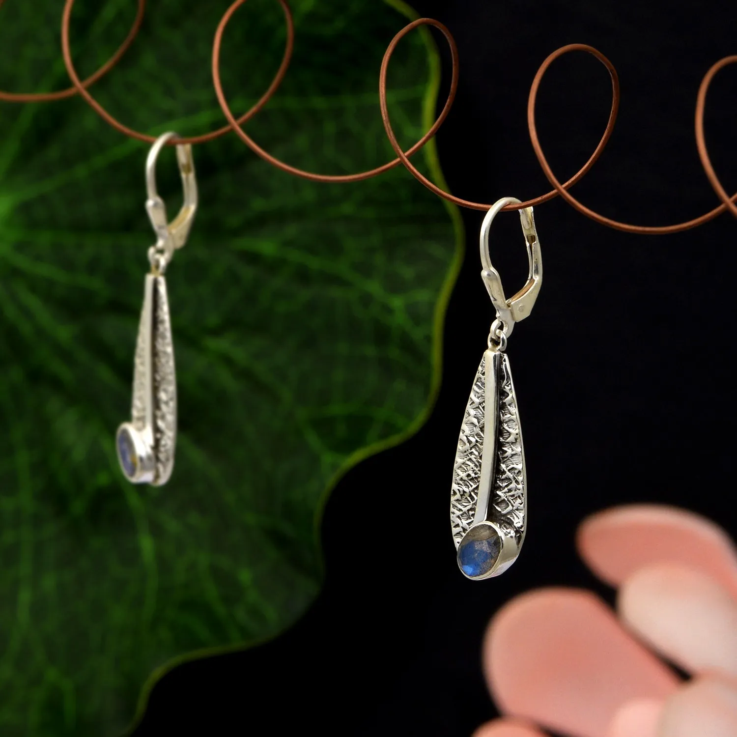 Labradorite Handmade Dangle Earrings