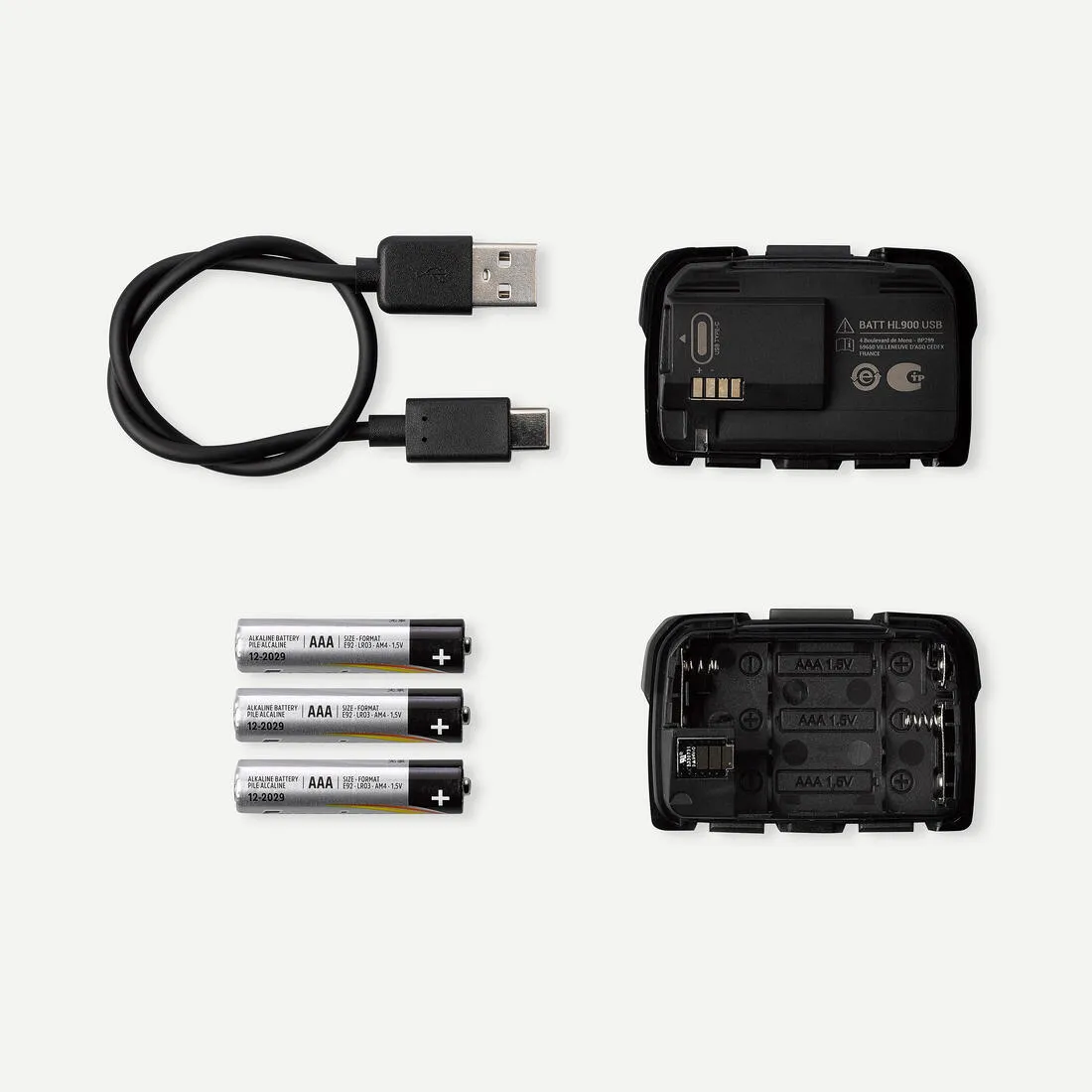 Lampe frontale rechargeable - 600 lumens - hl900 usb v3