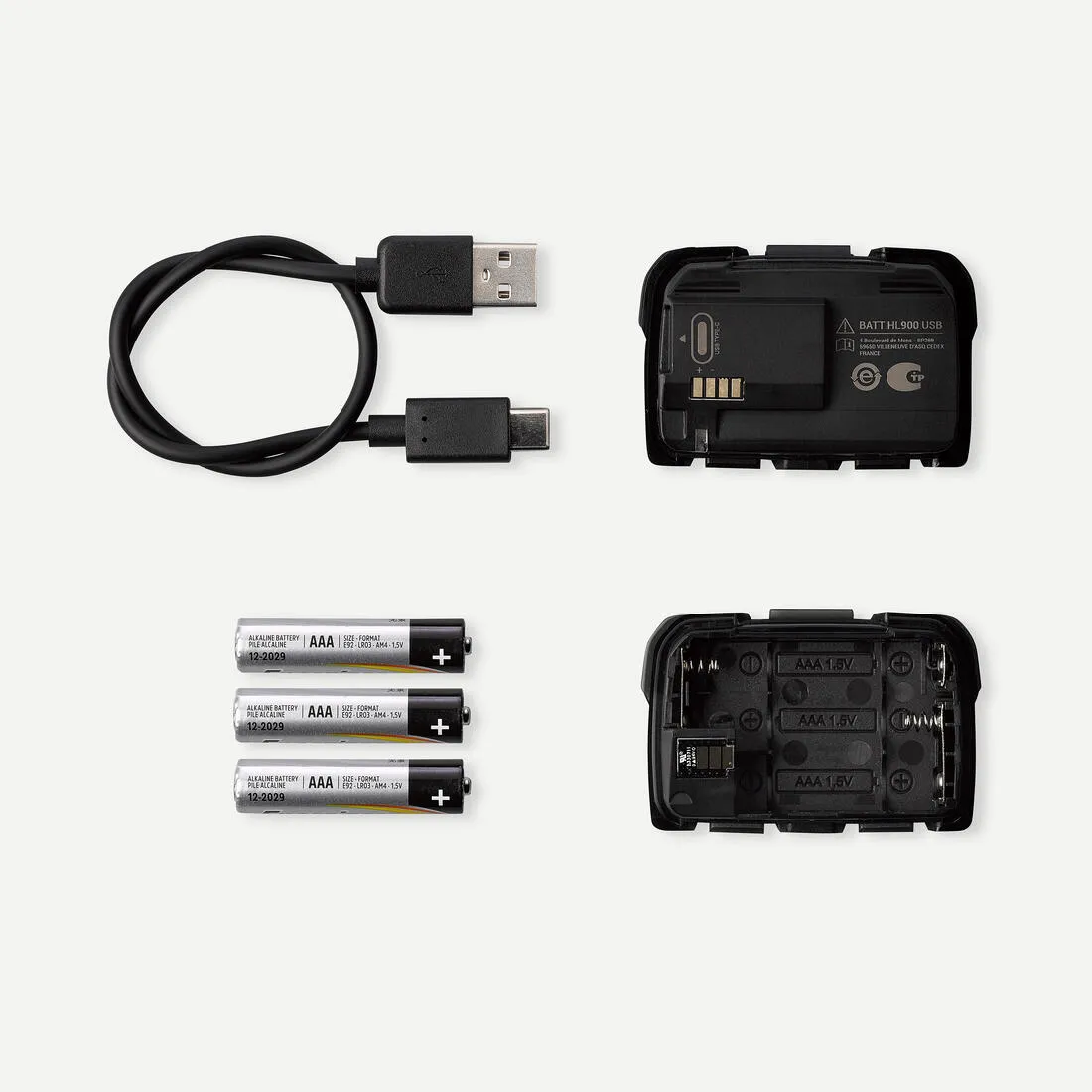 Lampe frontale rechargeable - 600 lumens - hl900 usb v3