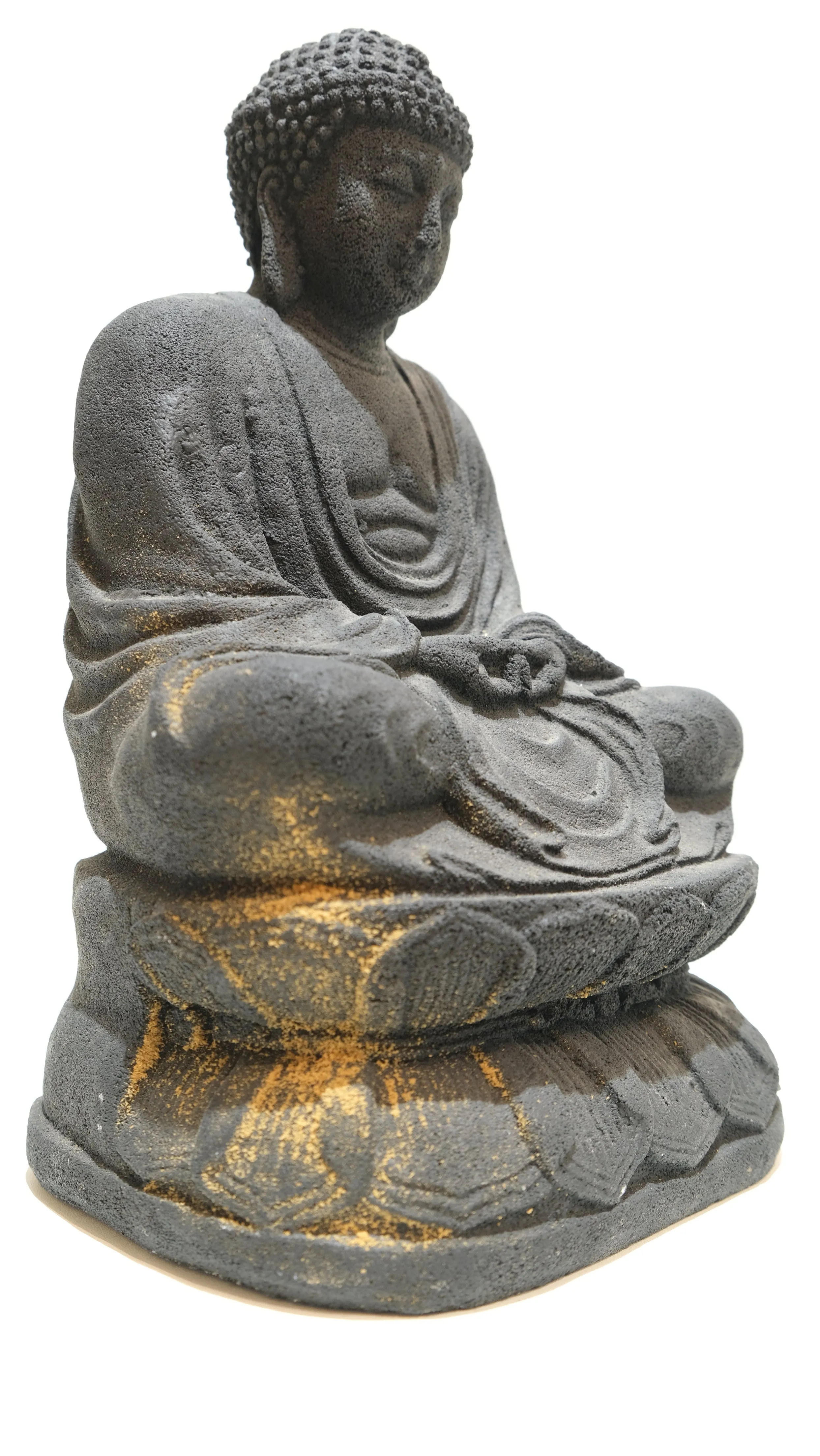 LARGE BLACK STONE BUDDHA