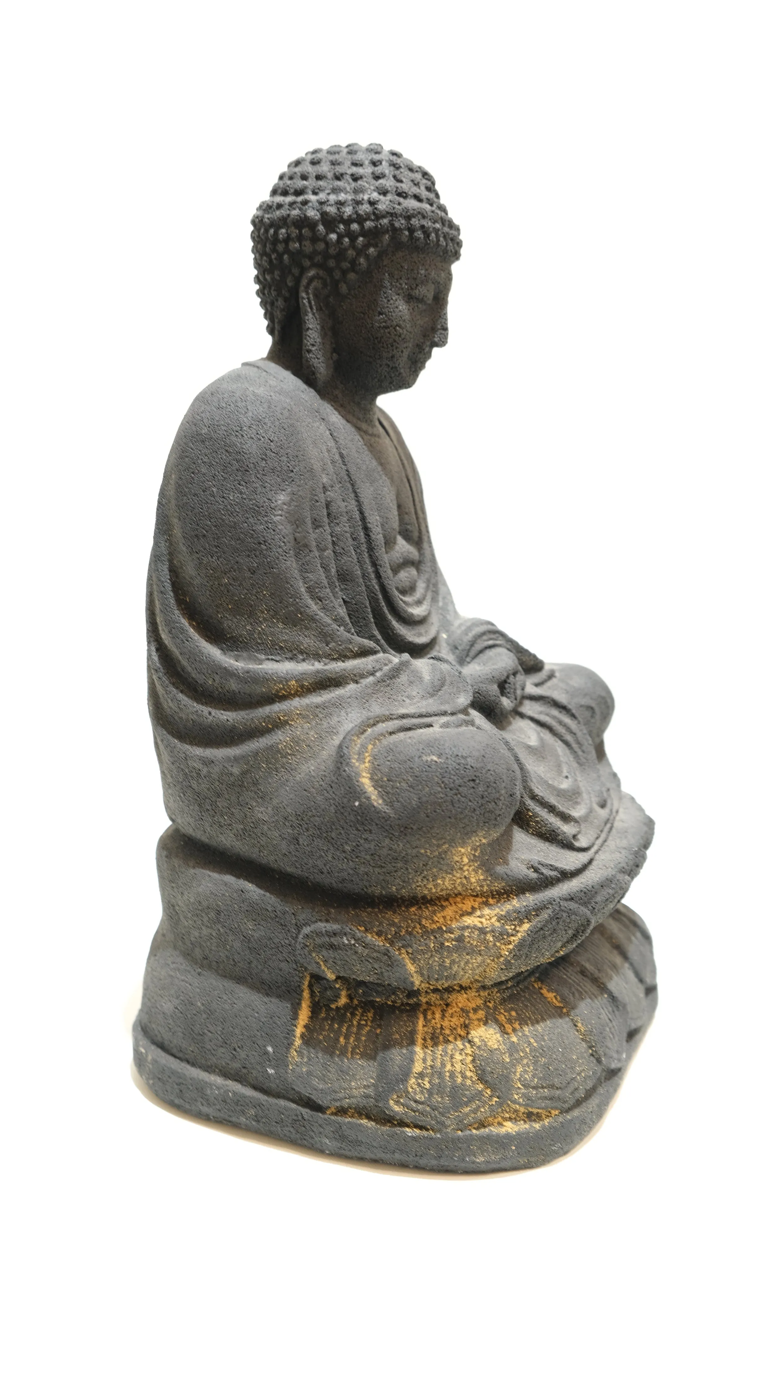 LARGE BLACK STONE BUDDHA