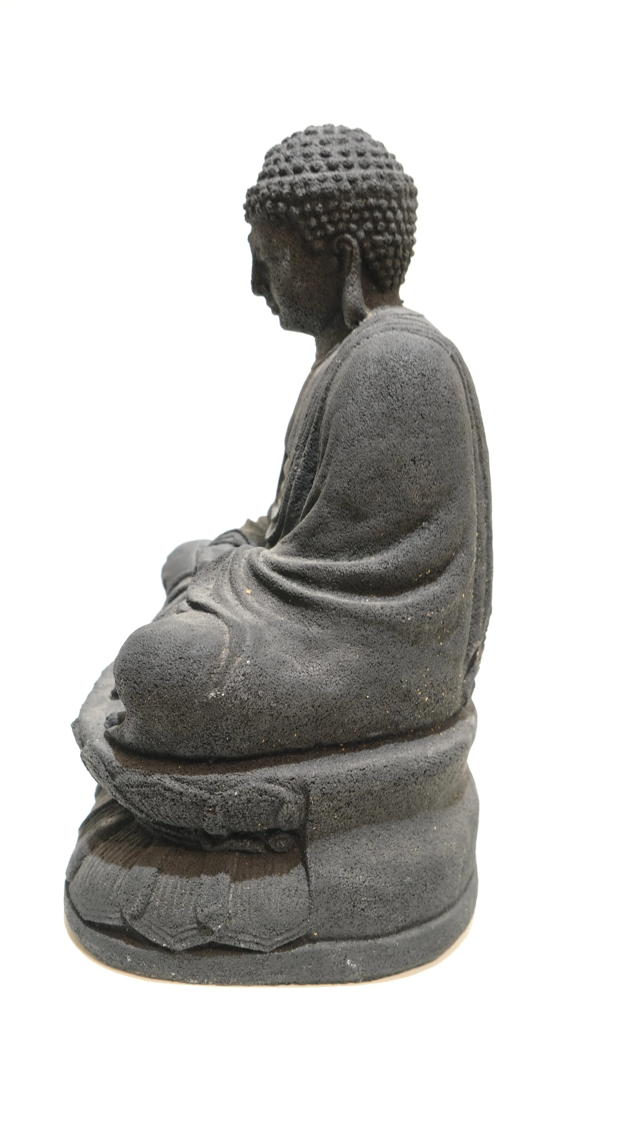 LARGE BLACK STONE BUDDHA