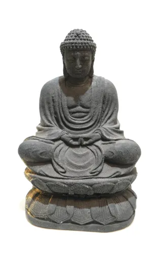 LARGE BLACK STONE BUDDHA