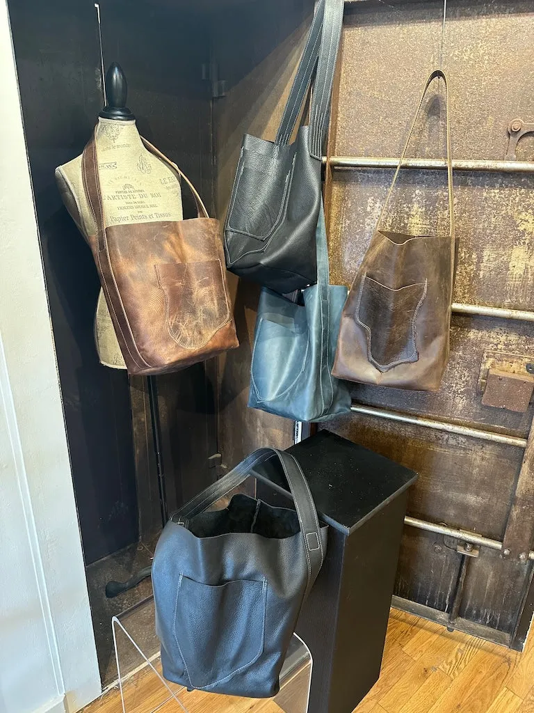 LARGE BUCKET TOTE Handmade Leather Handbag YB6