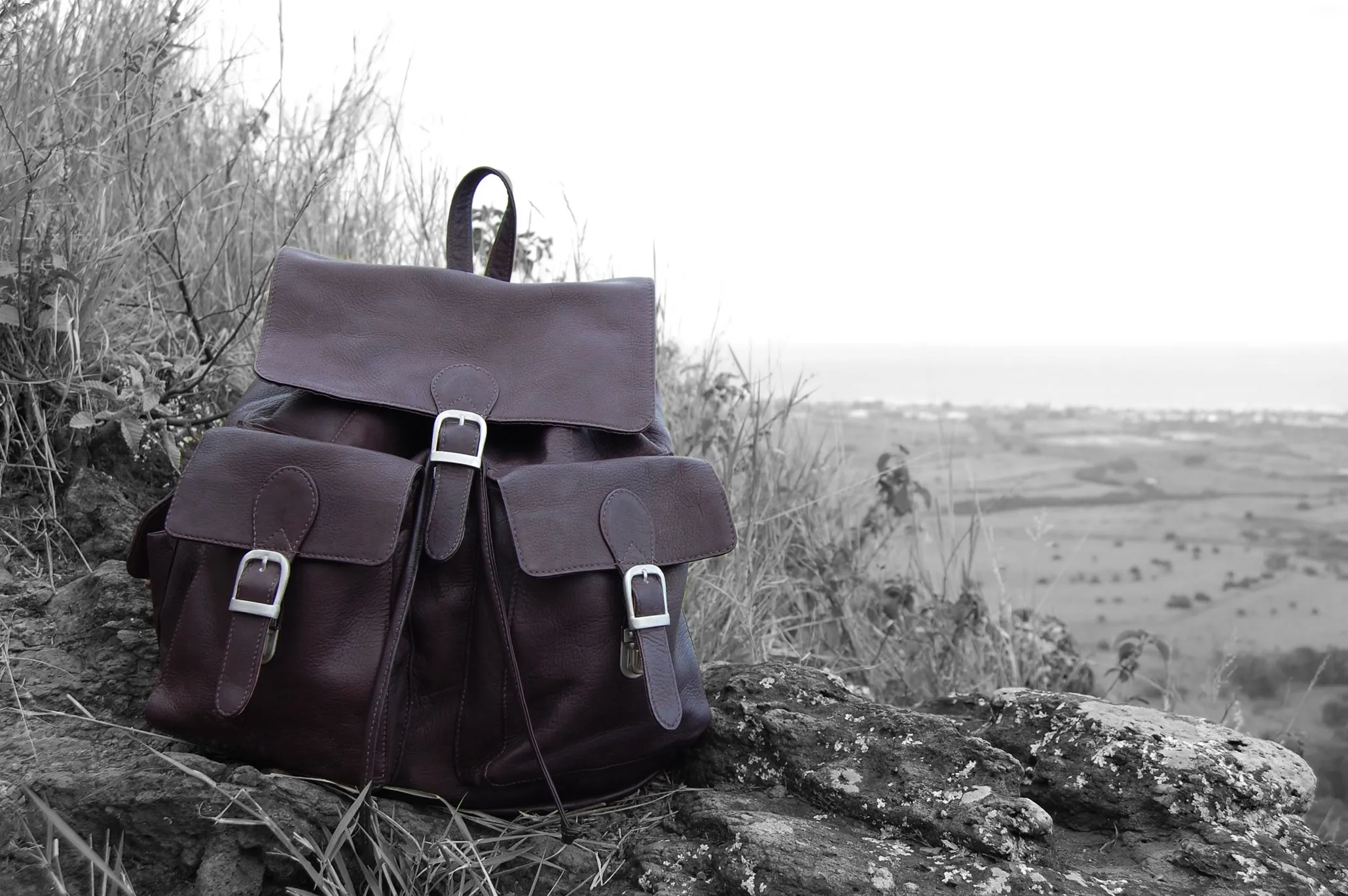 LARGE BUCKLE-FLAP BACKPACK