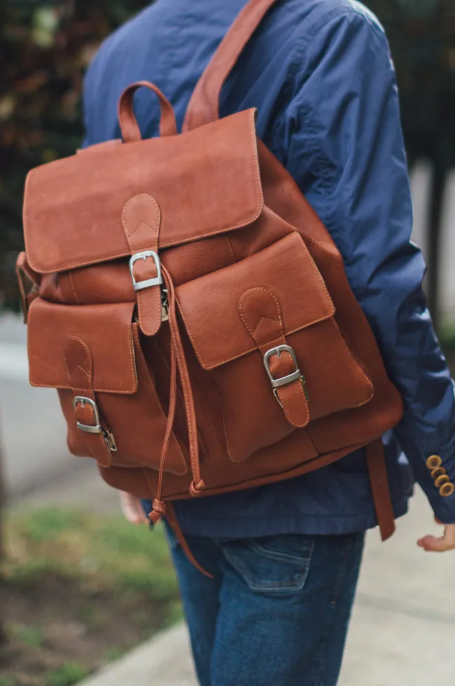 LARGE BUCKLE-FLAP BACKPACK