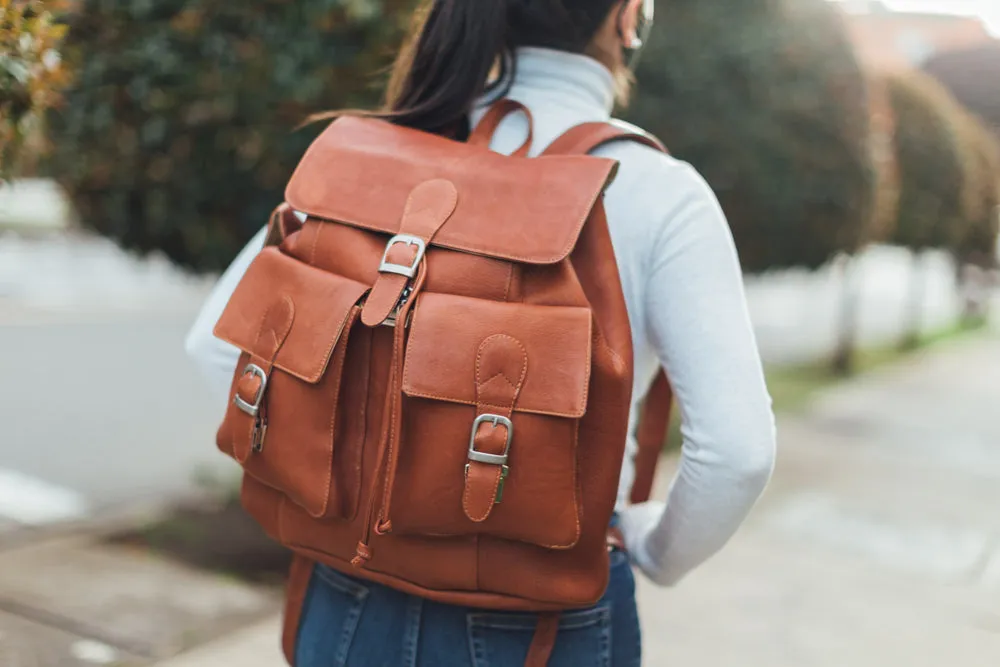 LARGE BUCKLE-FLAP BACKPACK