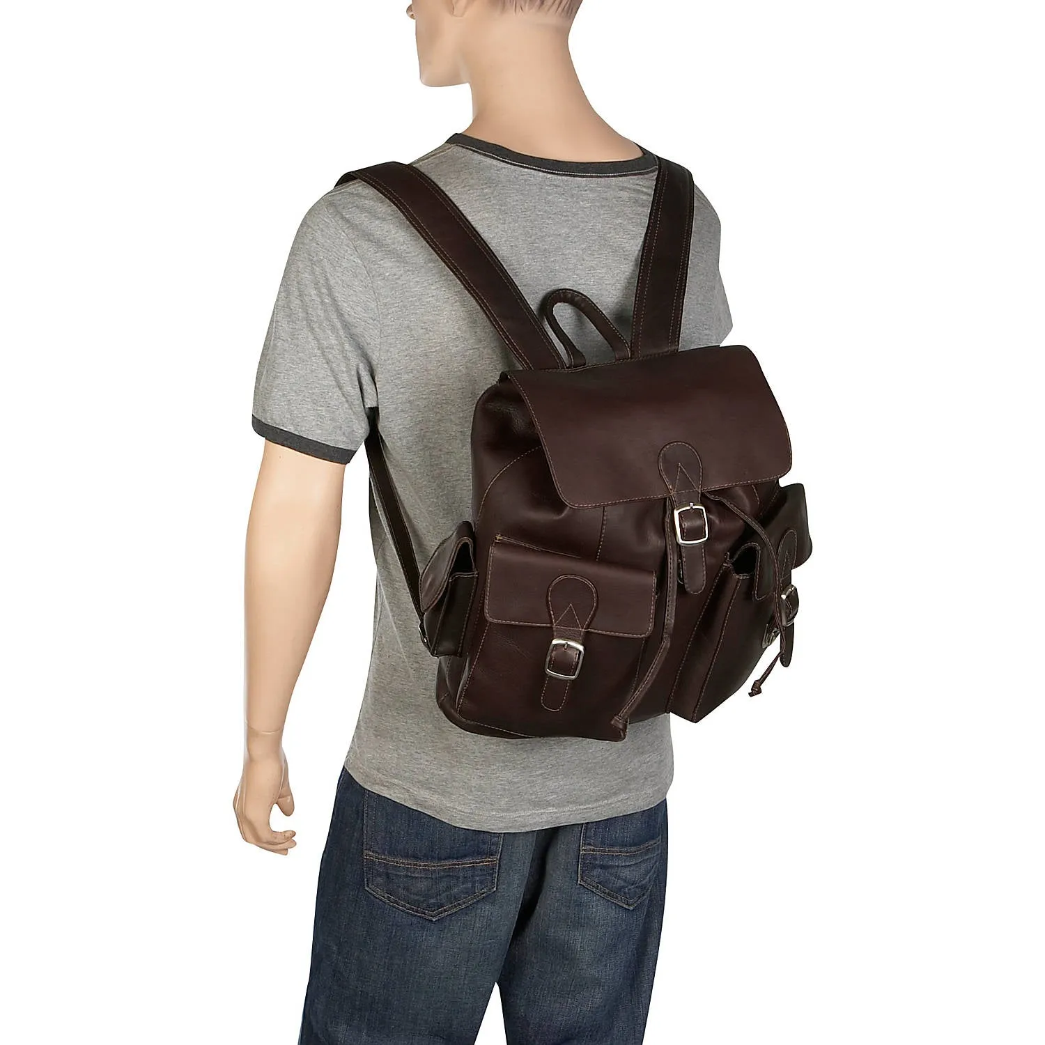 LARGE BUCKLE-FLAP BACKPACK