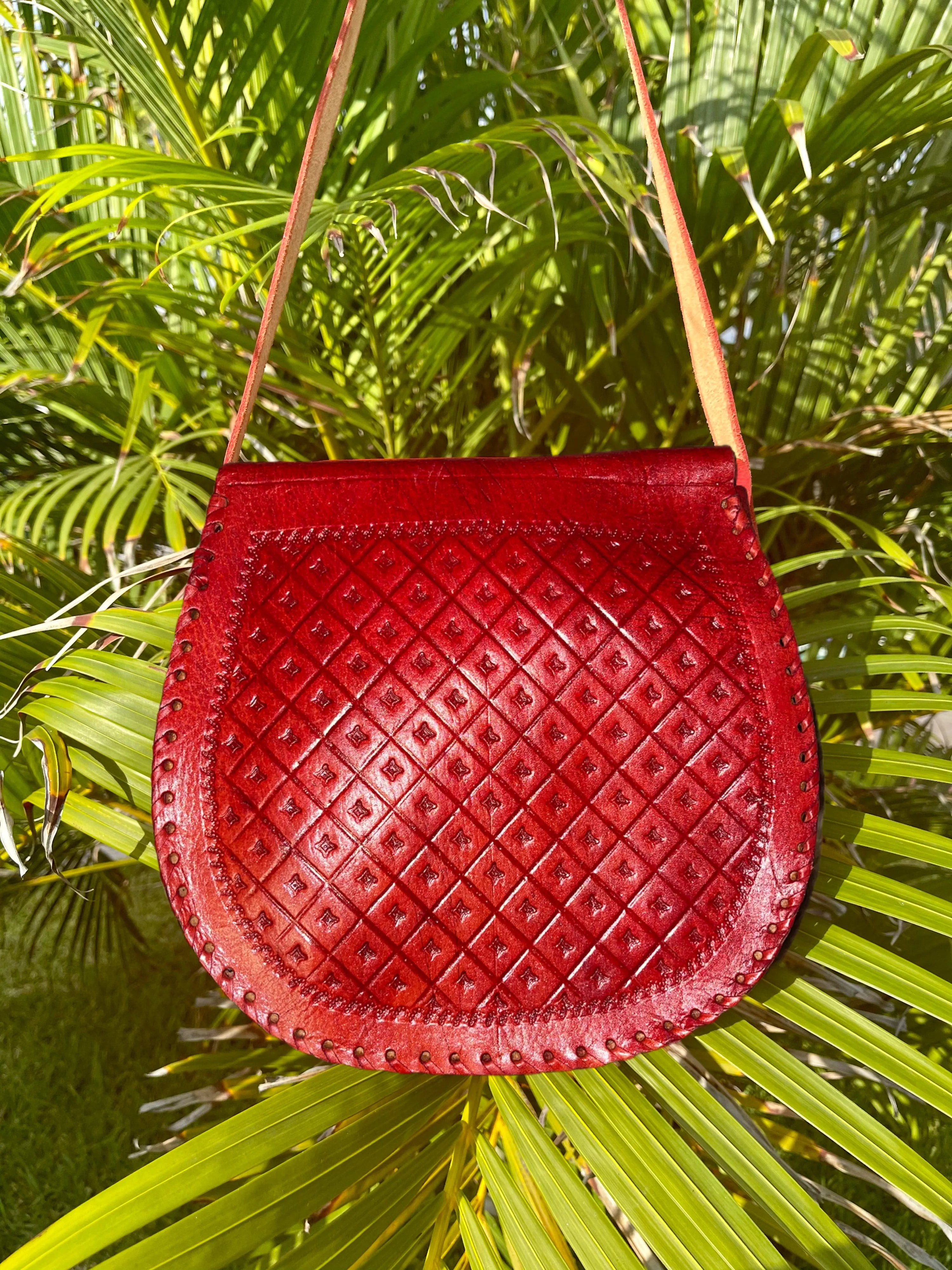 Large Handmade Leather Purse- Cartera de Cuero Puro