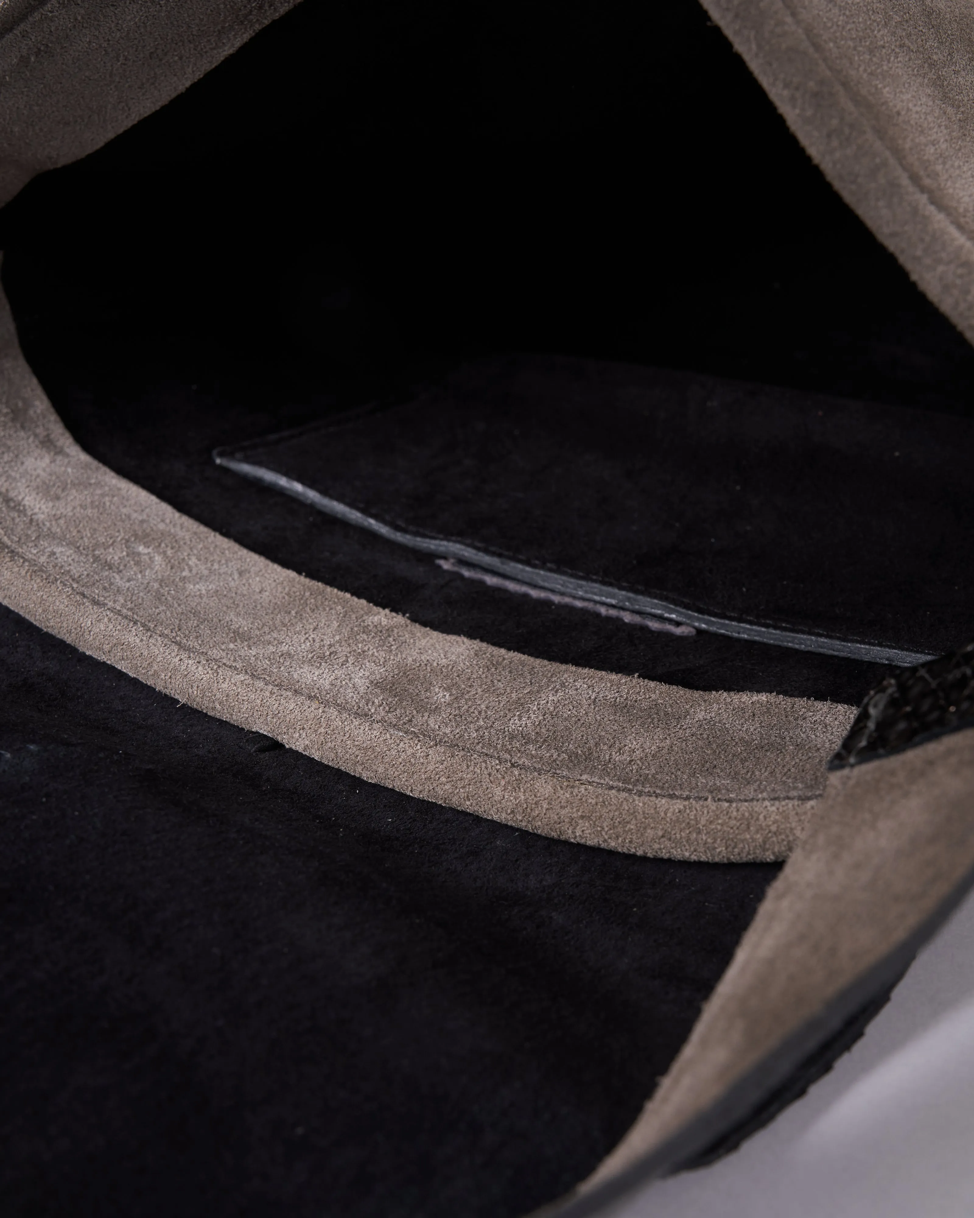 large satchel - grey & silver suede and embossed