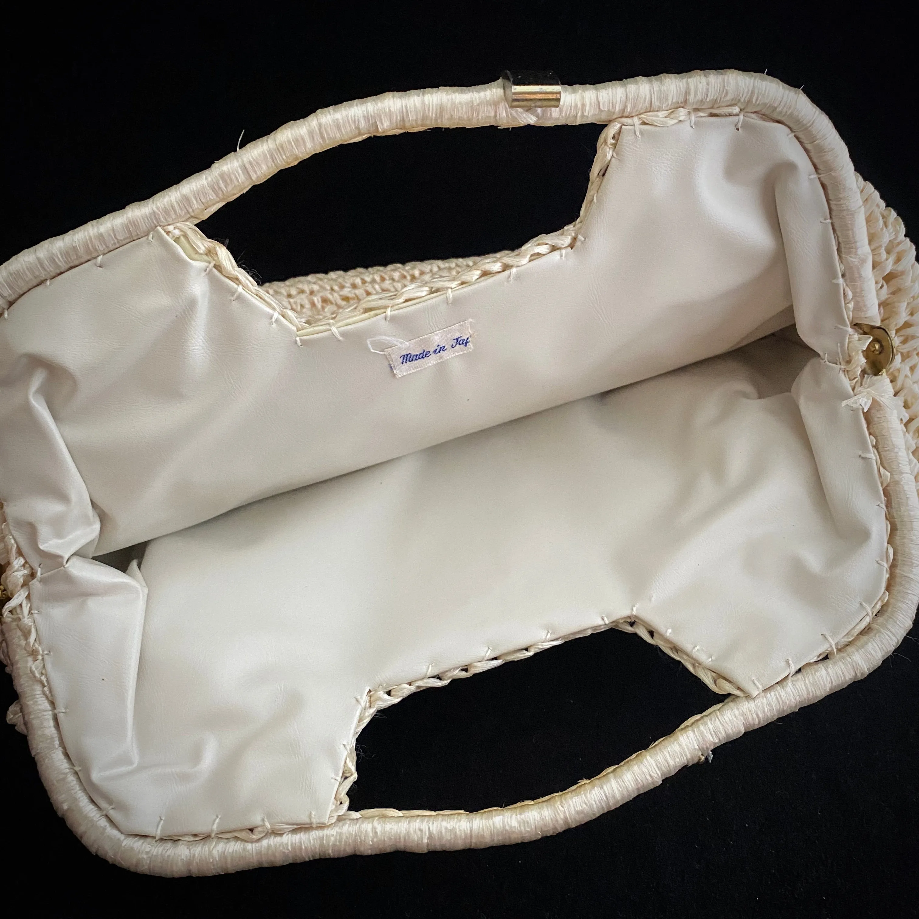 Late 60s/ Early 70s Made In Japan Raffia & Bead Bag