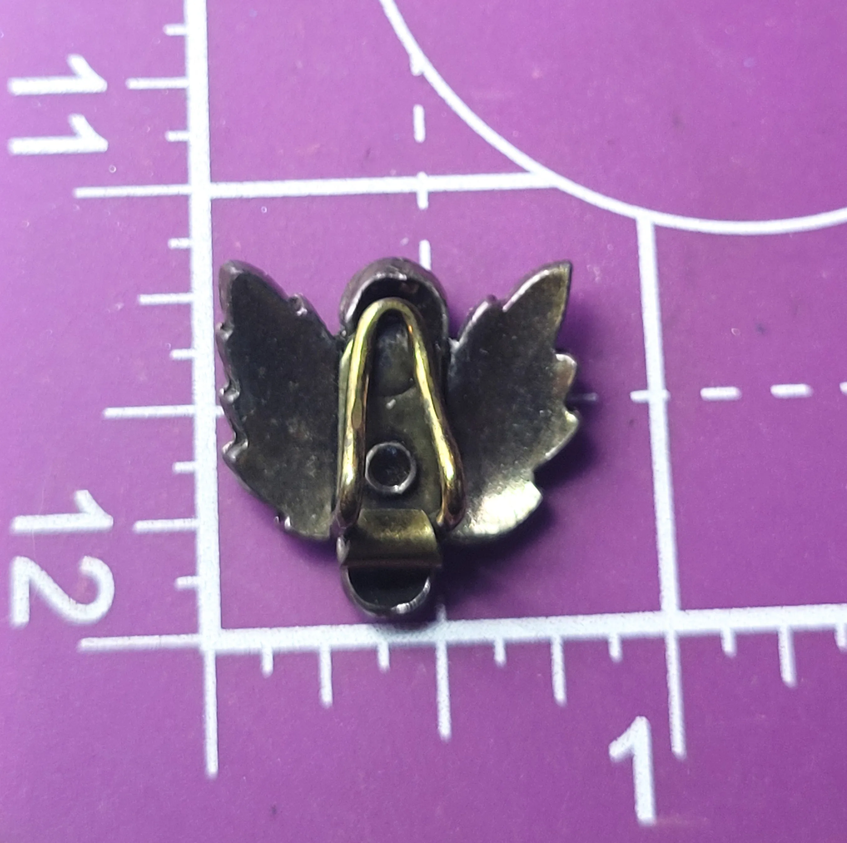 Leaf and Berry vintage bronze holiday clip on earrings