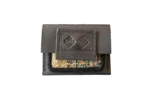 Leather and Rug Fragment Coin Purse
