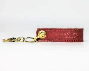 Leather Loop Keychain / Garnet