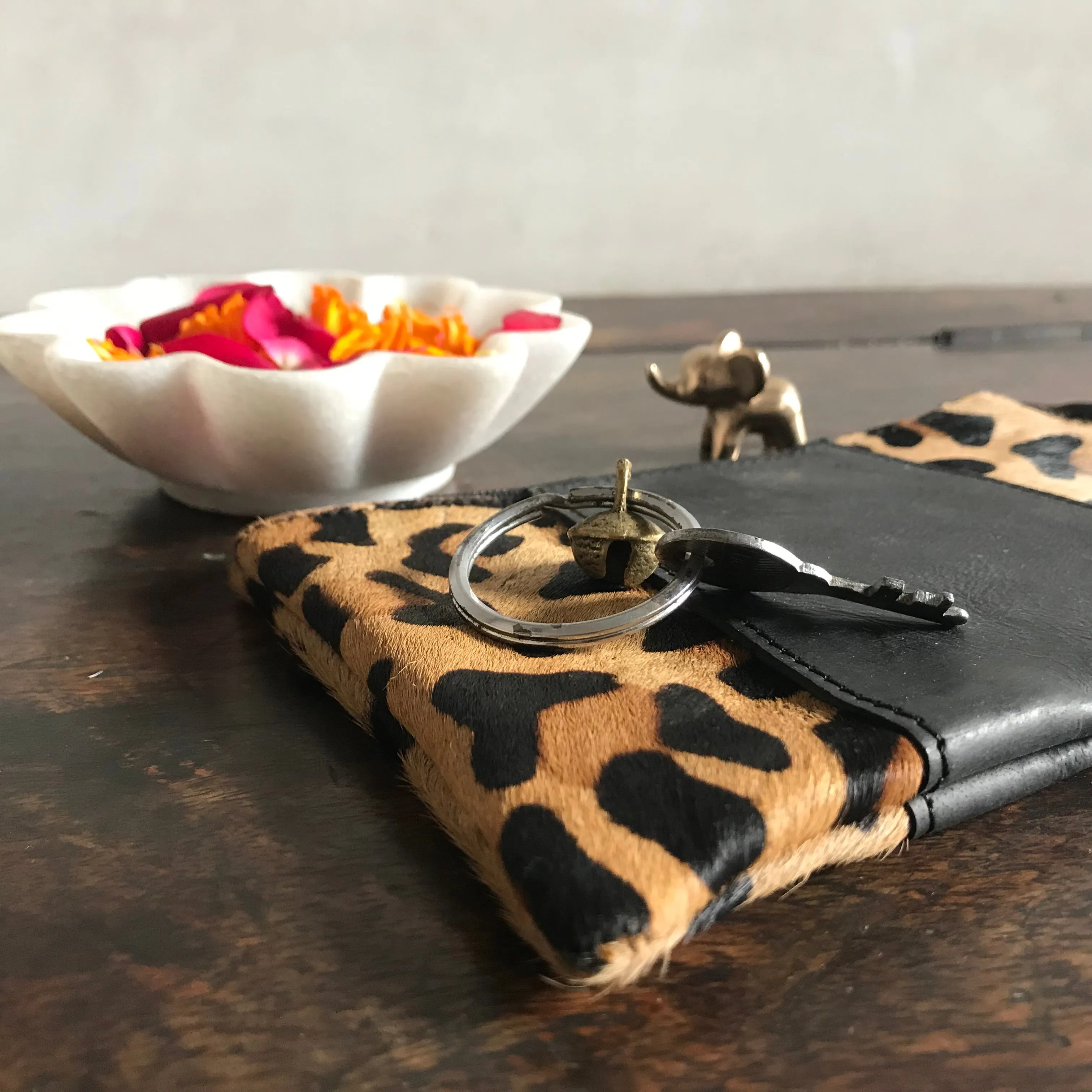 Leather Purse // Leopard Black