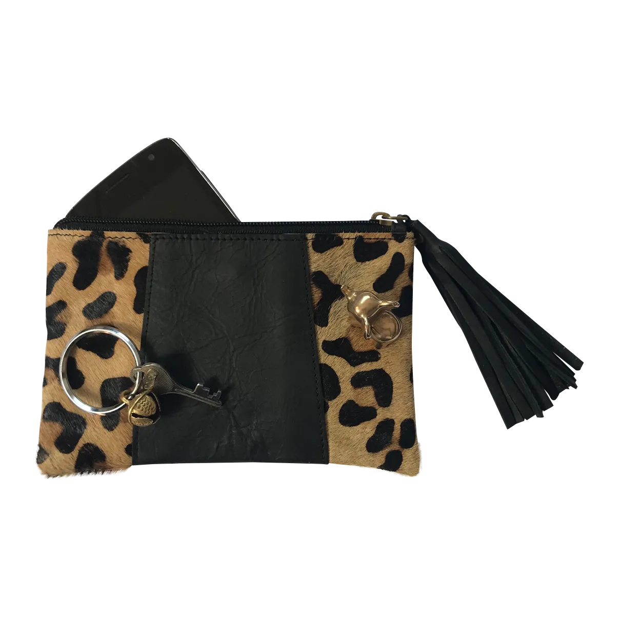 Leather Purse // Leopard Black