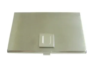 Letter U Etched Monogram Business Card Holder
