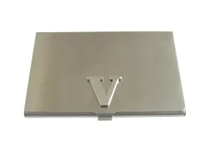 Letter V Monogram Business Card Holder