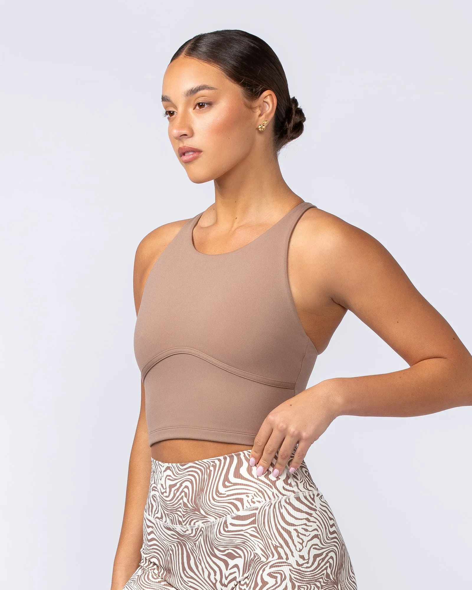 Limitless Cropped Active Tank - Cinnamon