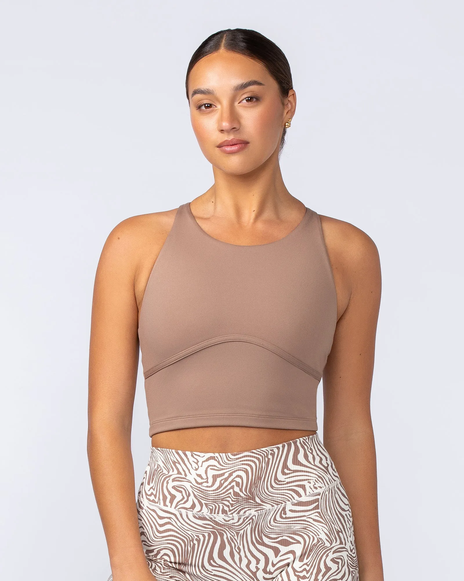 Limitless Cropped Active Tank - Cinnamon