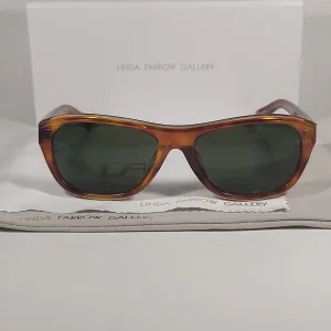 Linda Farrow Luxe Square Sunglasses Tortoise Frame Gray Green Lens LFL58C4