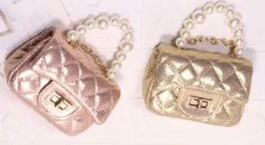 Little Lady Quilted Purse Pearl Handle Cross-body chain