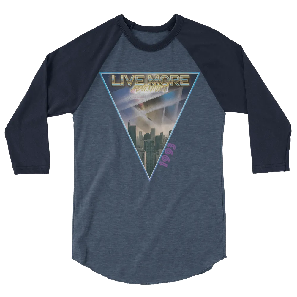 Live More Adventure Vintage 3/4 sleeve raglan shirt